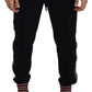 Elegant Black Jogger Pants with Logo Detail