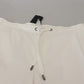 Elegant White Cotton Jogger Pants