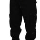 Elegant Black Cotton Jogger Pants
