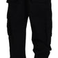 Elegant Black Cotton Jogger Pants
