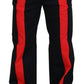 Elegant Black and Red Cotton Blend Trousers