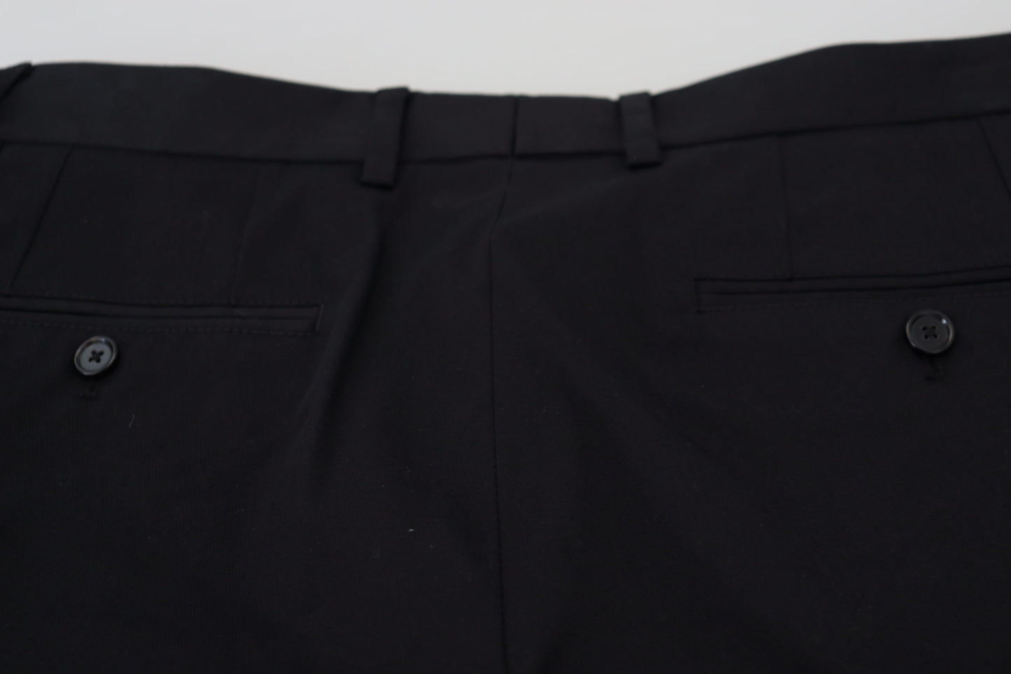 Elegant Black and Red Cotton Blend Trousers