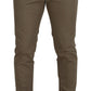 Elegant Brown Cotton Trousers