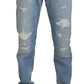 Elegant Light Blue Denim Pants