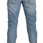 Elegant Light Blue Denim Pants