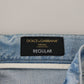 Elegant Light Blue Denim Pants