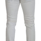 Chic White Denim Pants - Slim Fit Luxury Cotton Blend