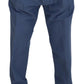 Elegant Blue Linen-Cotton Blend Trousers
