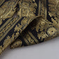 Elegant Jacquard Trousers in Gold Black