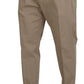 Elegant Brown Cotton Blend Trousers