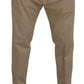 Elegant Brown Cotton Blend Trousers