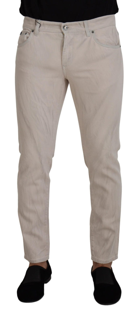 Chic Off White Denim Pants