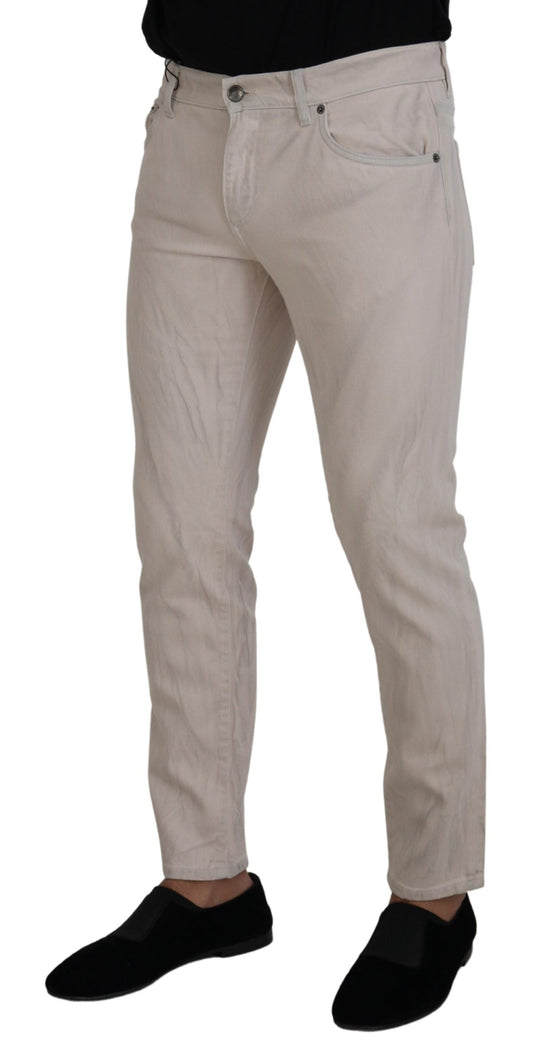 Chic Off White Denim Pants