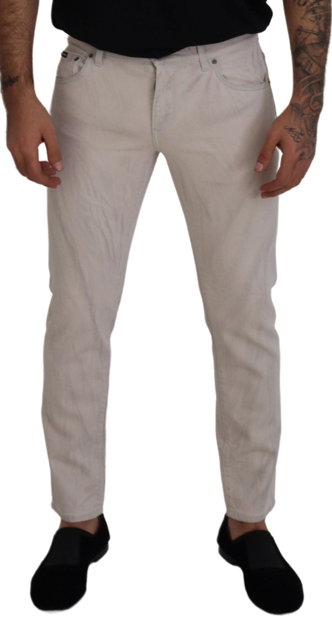 Chic Off White Denim Pants