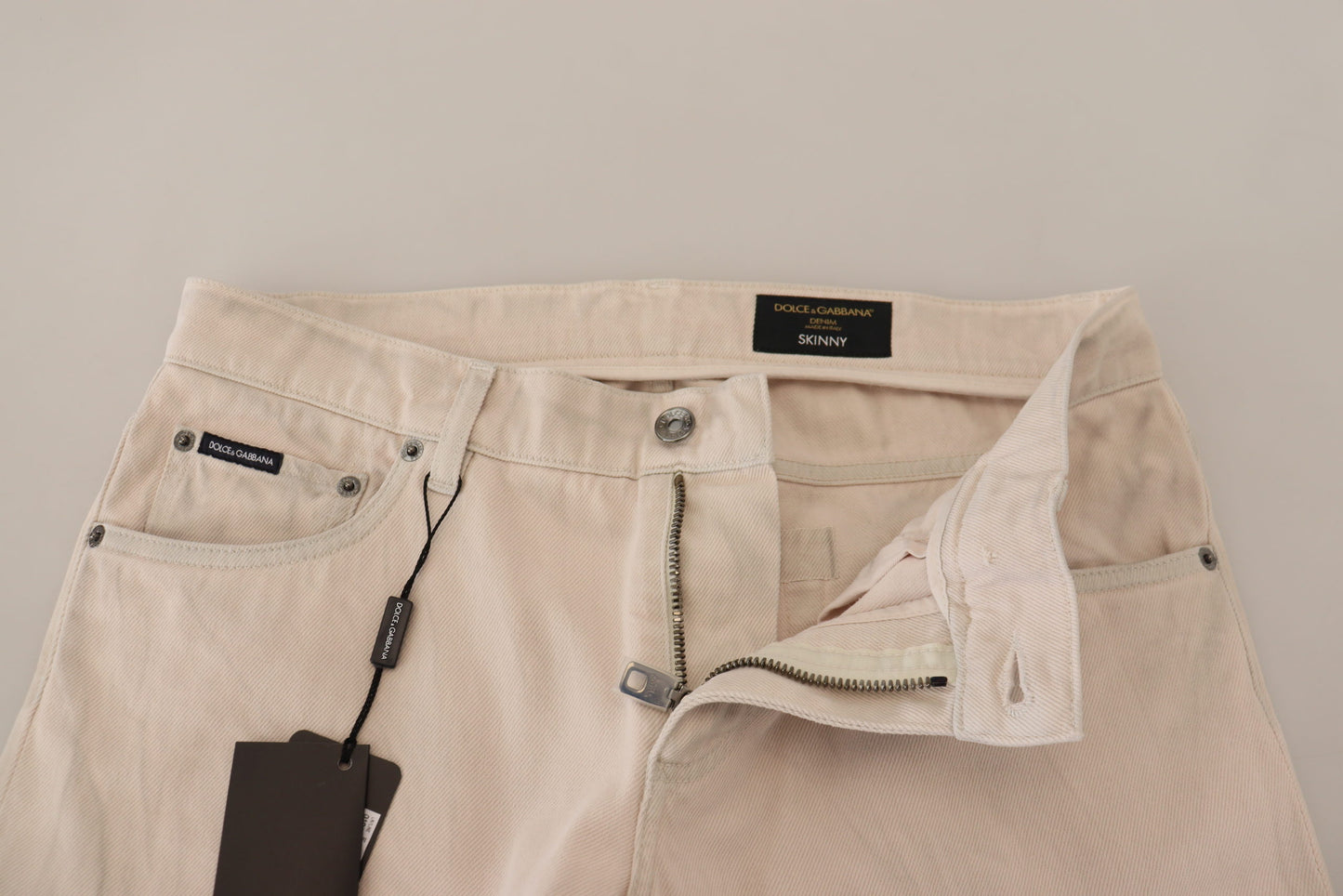 Chic Off White Denim Pants