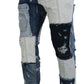 Elegant Patchwork Denim Pants