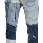 Elegant Patchwork Denim Pants