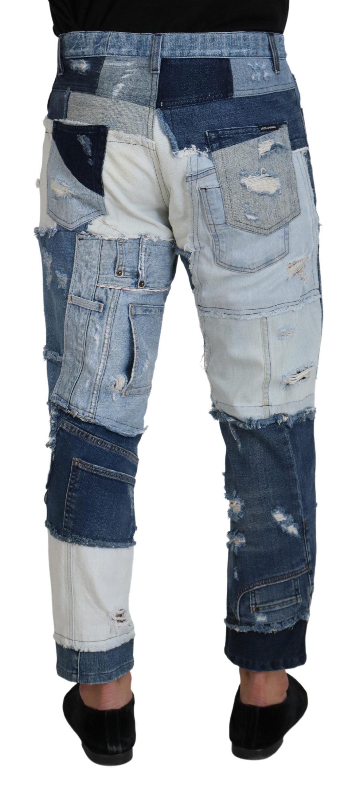 Elegant Patchwork Denim Pants