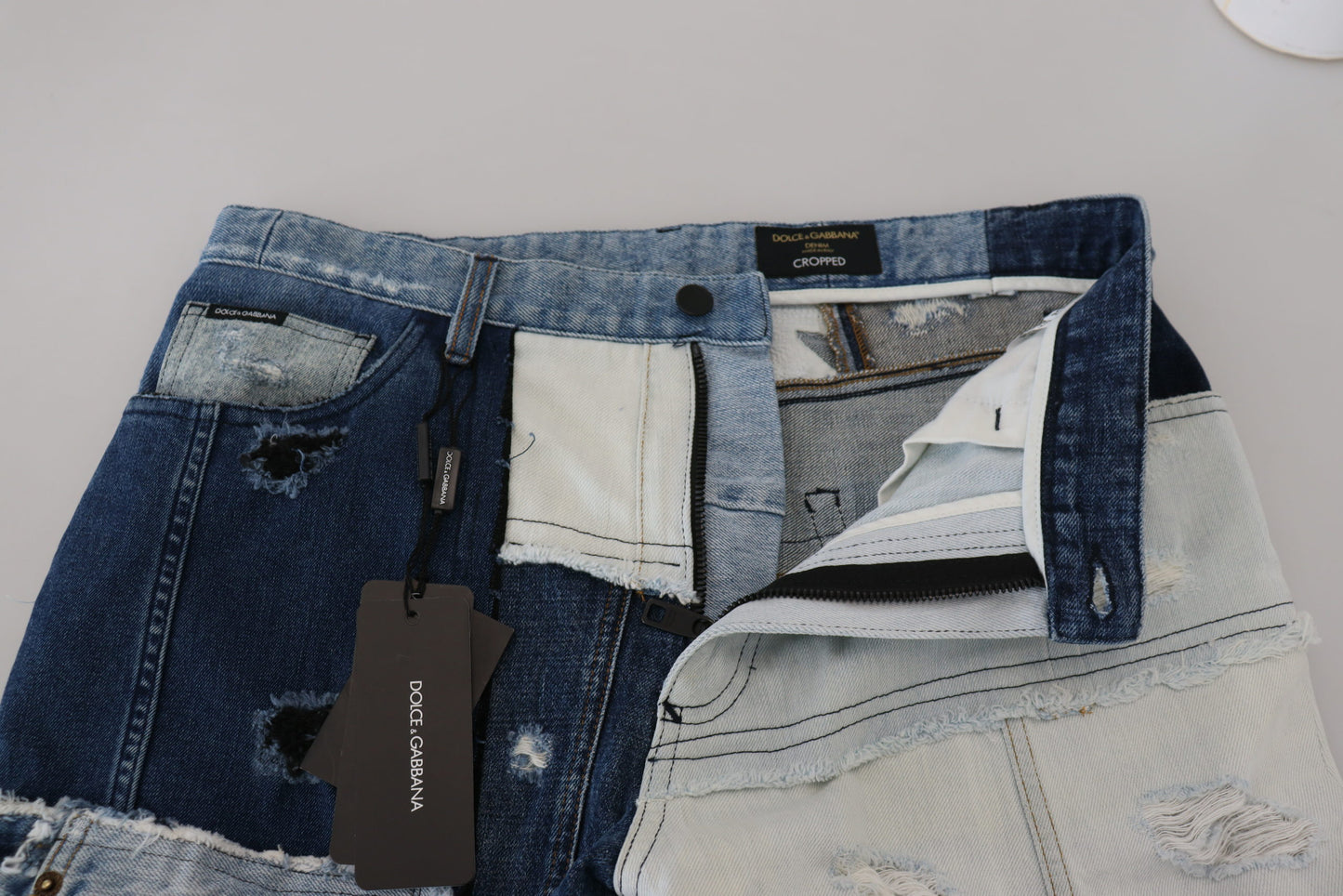 Elegant Patchwork Denim Pants