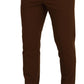Elegant Brown Virgin Wool Pants - Italian Crafted