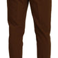 Elegant Brown Virgin Wool Pants - Italian Crafted