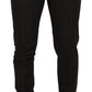 Elegant Striped Cotton Blend Pants