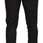Elegant Striped Cotton Blend Pants
