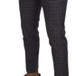 Grey Cotton Checkered Chino Pants