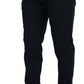 Elegant Blue Cotton Stretch Pants