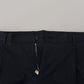 Elegant Blue Cotton Stretch Pants