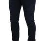 Chic Denim Blue Pants - Timeless Elegance