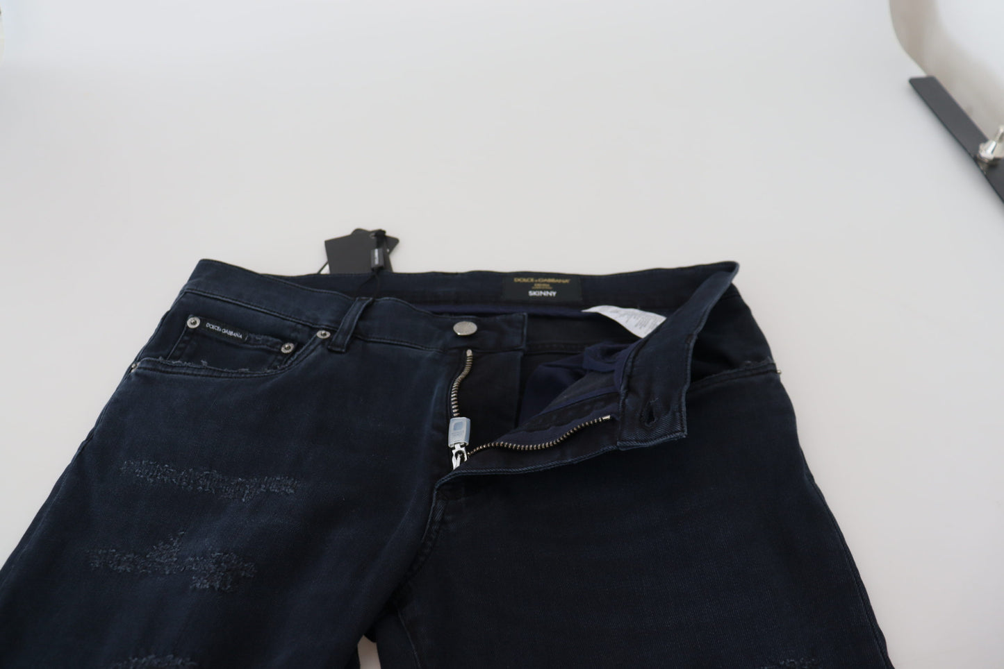Chic Denim Blue Pants - Timeless Elegance