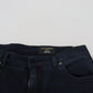 Chic Denim Blue Pants - Timeless Elegance