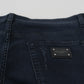 Chic Denim Blue Pants - Timeless Elegance