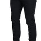 Elegant Black Washed Denim Pants