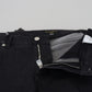 Elegant Black Washed Denim Pants