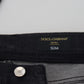 Elegant Black Washed Denim Pants
