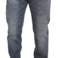 Elegant Gray Washed Denim Pants