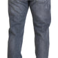 Elegant Gray Washed Denim Pants