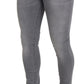 Chic Grey Washed Italian Denim Pants