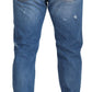 Elegant Blue Washed Denim Pants