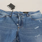 Elegant Blue Washed Denim Pants