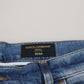 Elegant Blue Washed Denim Pants