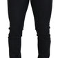 Elegant Black Cotton Stretch Jeans