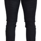 Elegant Black Cotton Stretch Jeans