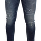Elegant Blue Washed Denim Pants