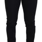 Elegant Black Cotton Blend Denim Pants