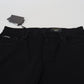 Elegant Black Cotton Blend Denim Pants