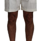 Chic White Cotton Blend Designer Shorts
