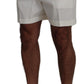 Chic White Cotton Blend Designer Shorts